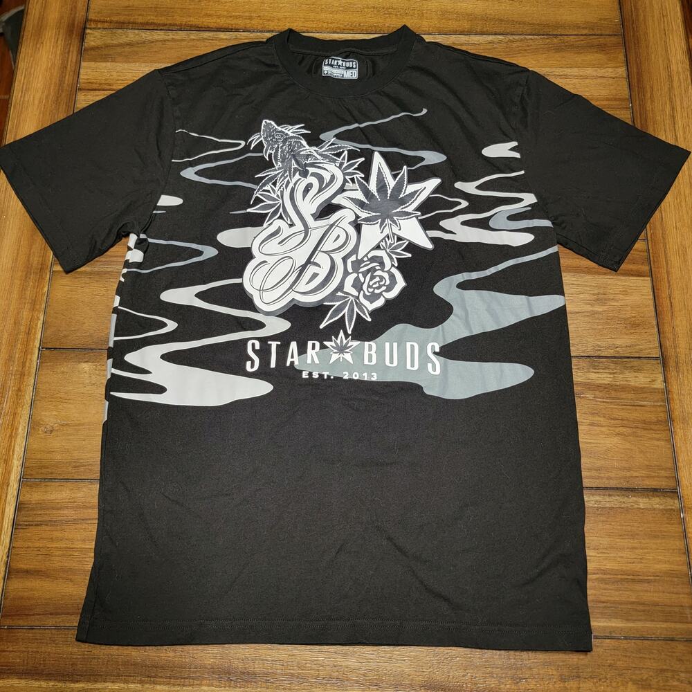 Star Buds Black Unisex Smoke Tee "Est. 2013" - Size Medium